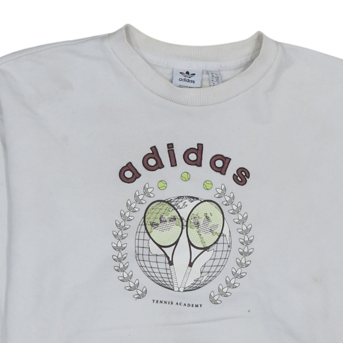 Adidas Womens White Tennis Academy Pullover Sweatshirt Size 10