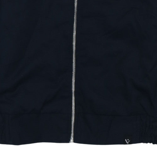 Agence Pattern Men's Blue Cotton Bomber Jacket L Full Zip Casual
