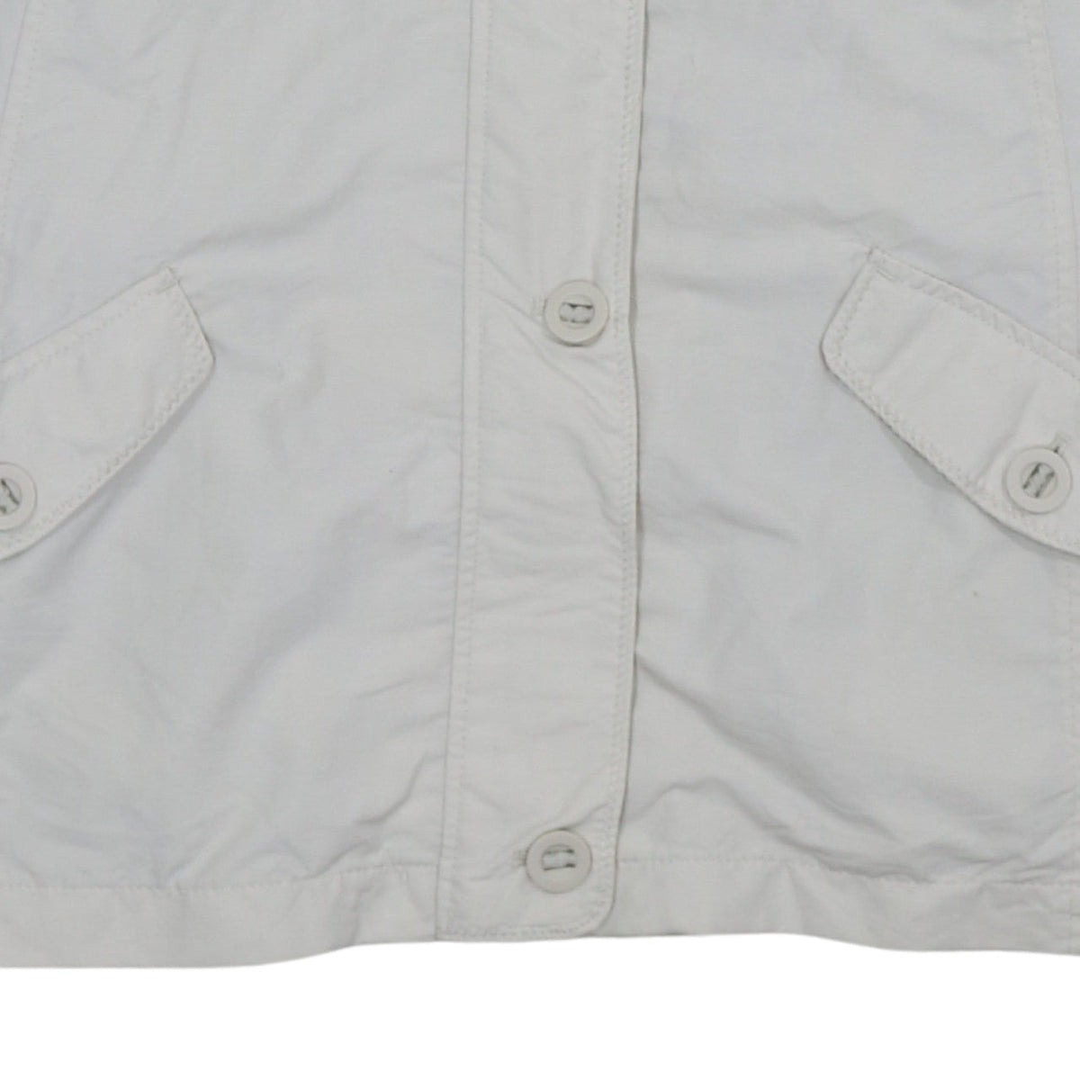 Lands' End Women White Nylon Mid-Length Jacket L