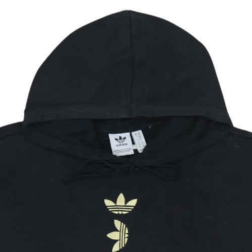 Adidas Womens Black Size 6 Pullover Hoodie with Gold Logo