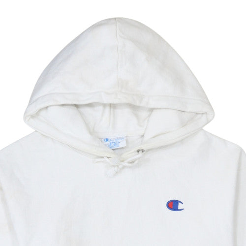 Champion Reverse Weave White Hoodie Women Small Pullover Cotton Logo