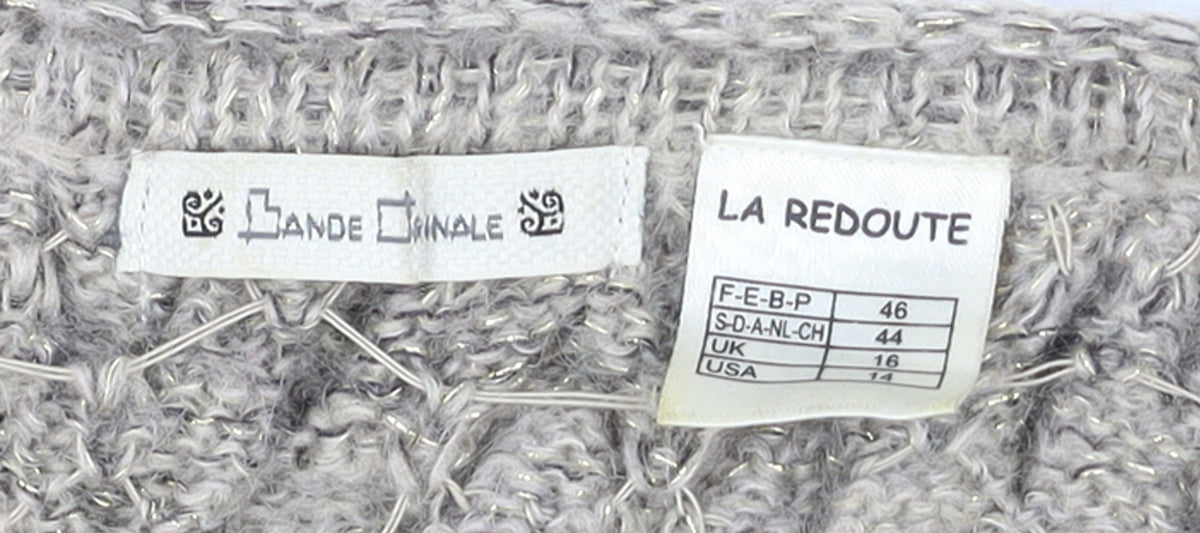 Bande Originale Women’s Grey Wool Blend Open Knit Cardigan Size 16