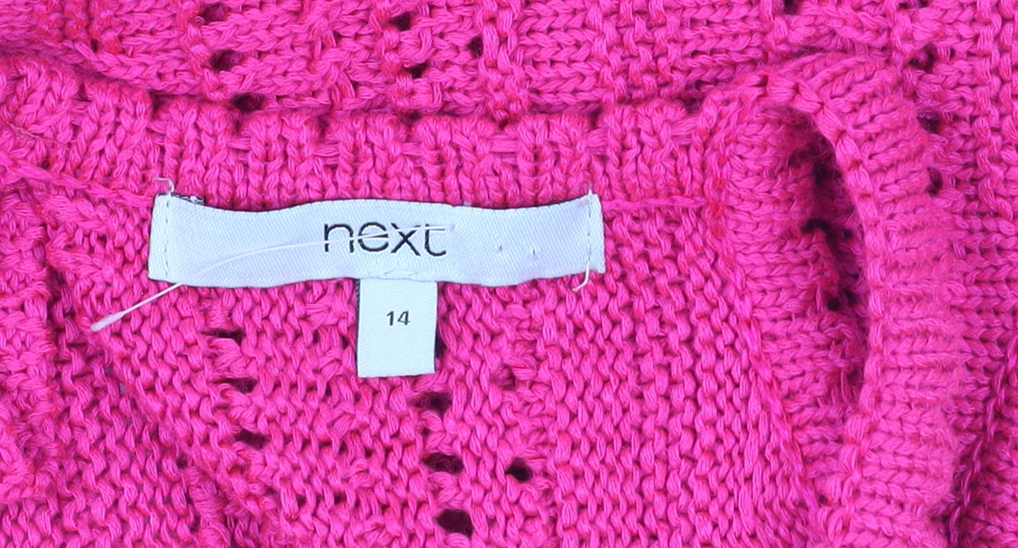 Next Women’s Pink Halter Knit Tank Top Size 14 Acrylic Summer