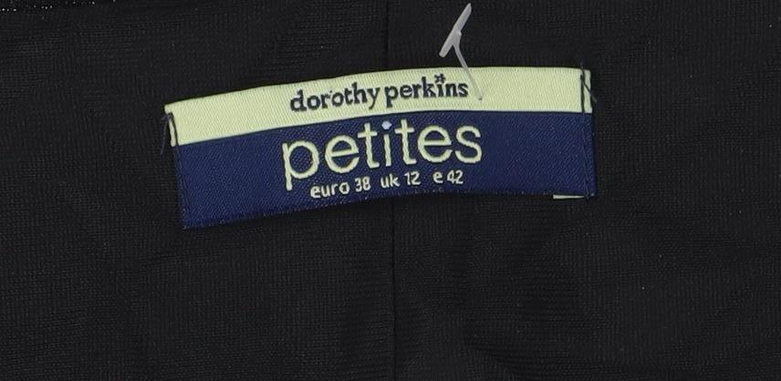 Dorothy Perkins Petites Black Glitter Bodycon Dress Size 12