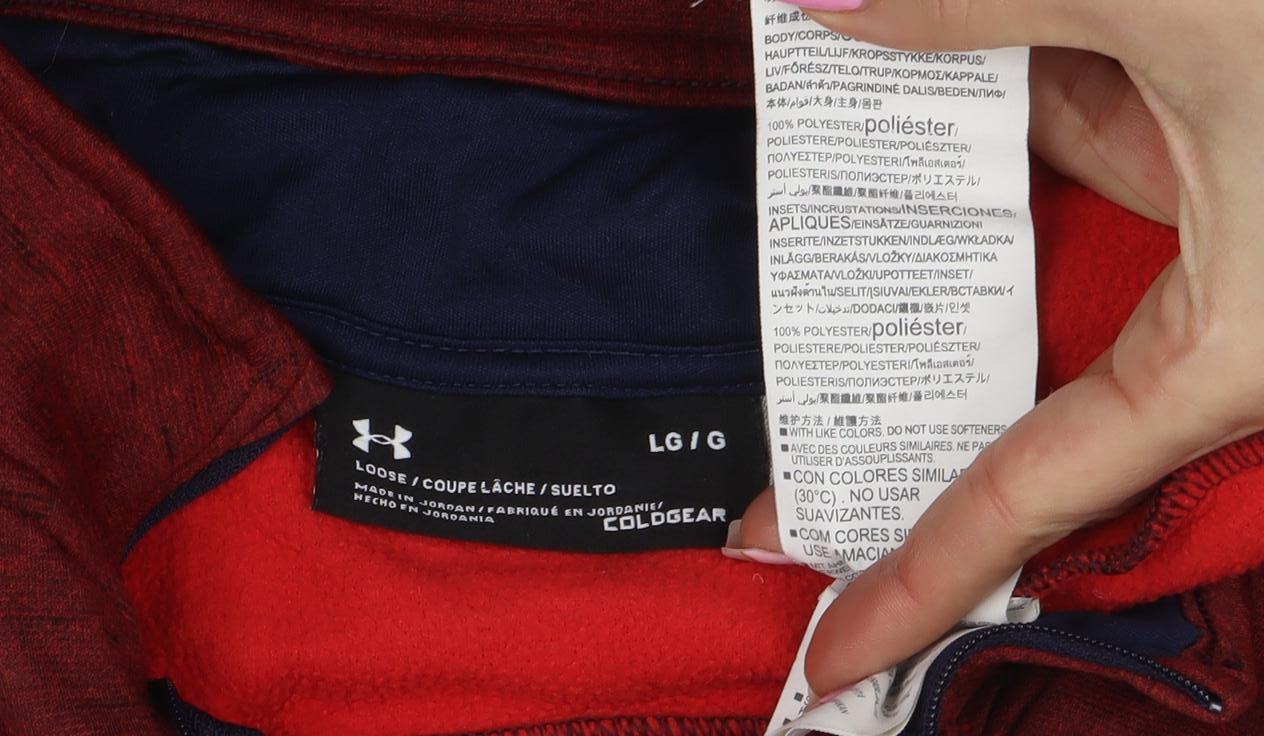 Under Armour Womens Red 1/4 Zip Loose Fit Sweatshirt Size L