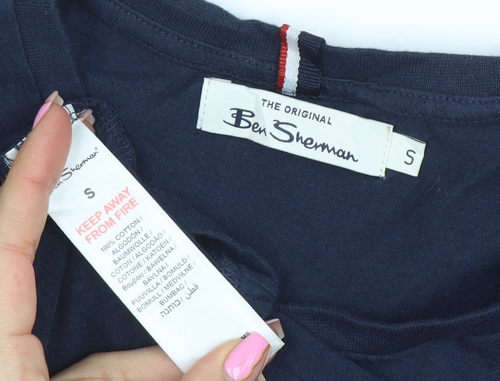 Ben Sherman Men's Blue Small Crew Neck Cotton T-Shirt