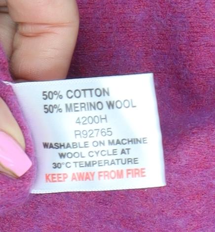 Brook Taverner Men's Pink 1/2 Zip Merino Wool Cotton Jumper M