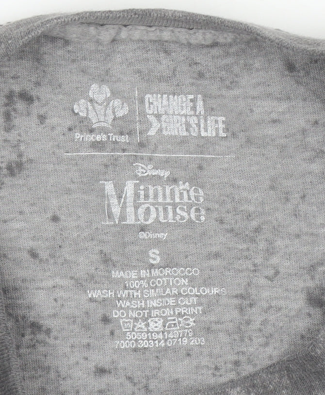 Disney Minnie Mouse Grey Acid Wash Graphic T-Shirt Men S