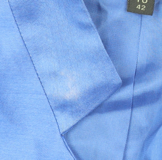 Alexon Women's Blue Cropped Silk Wool Bolero Jacket Size 16