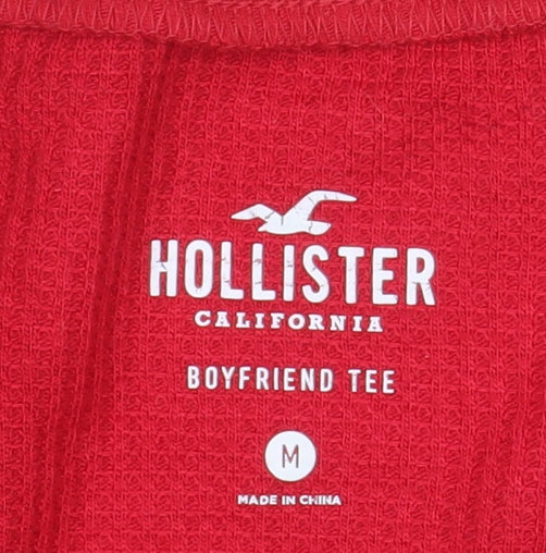 Hollister Womens Multicoloured Cropped Long Sleeve Boyfriend Tee M