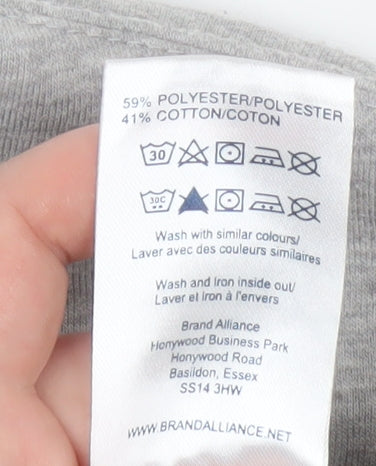 Yale Men's Grey Small Crew Neck Pullover Sweatshirt Logo Fleece