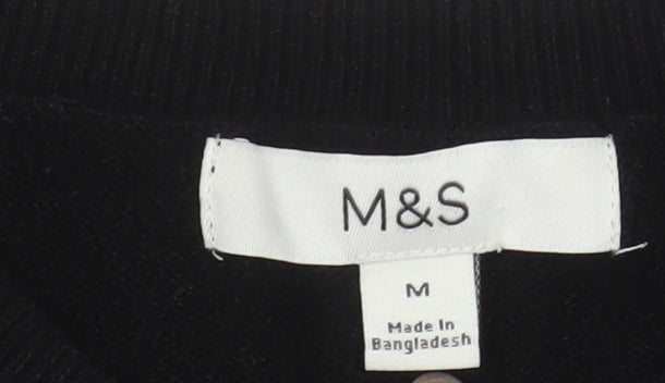 Marks & Spencer Womens Black Sequin Knit Jumper Medium
