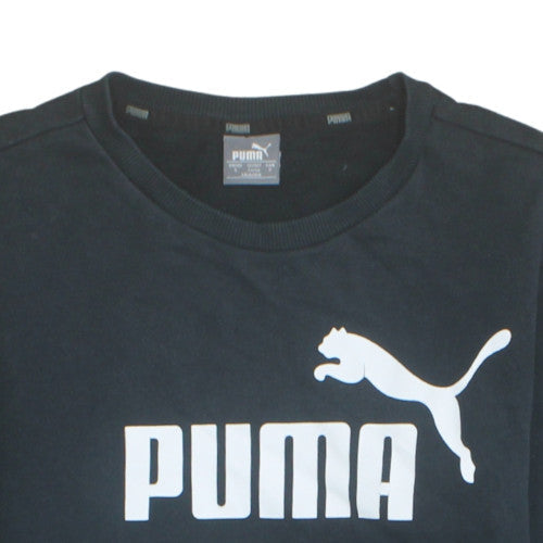 Puma Men's Black S Pullover Logo Sweatshirt Classic Sportswear