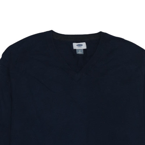 Old Navy Men's Blue Cotton V-Neck Pullover Jumper Size M