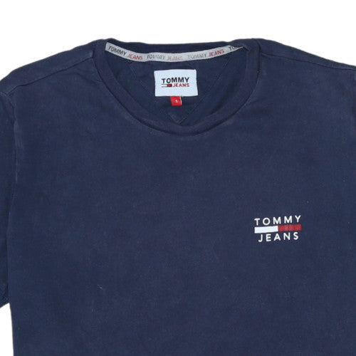 Tommy Jeans Men's Blue Cotton Crew Neck Short Sleeve T-Shirt Size S
