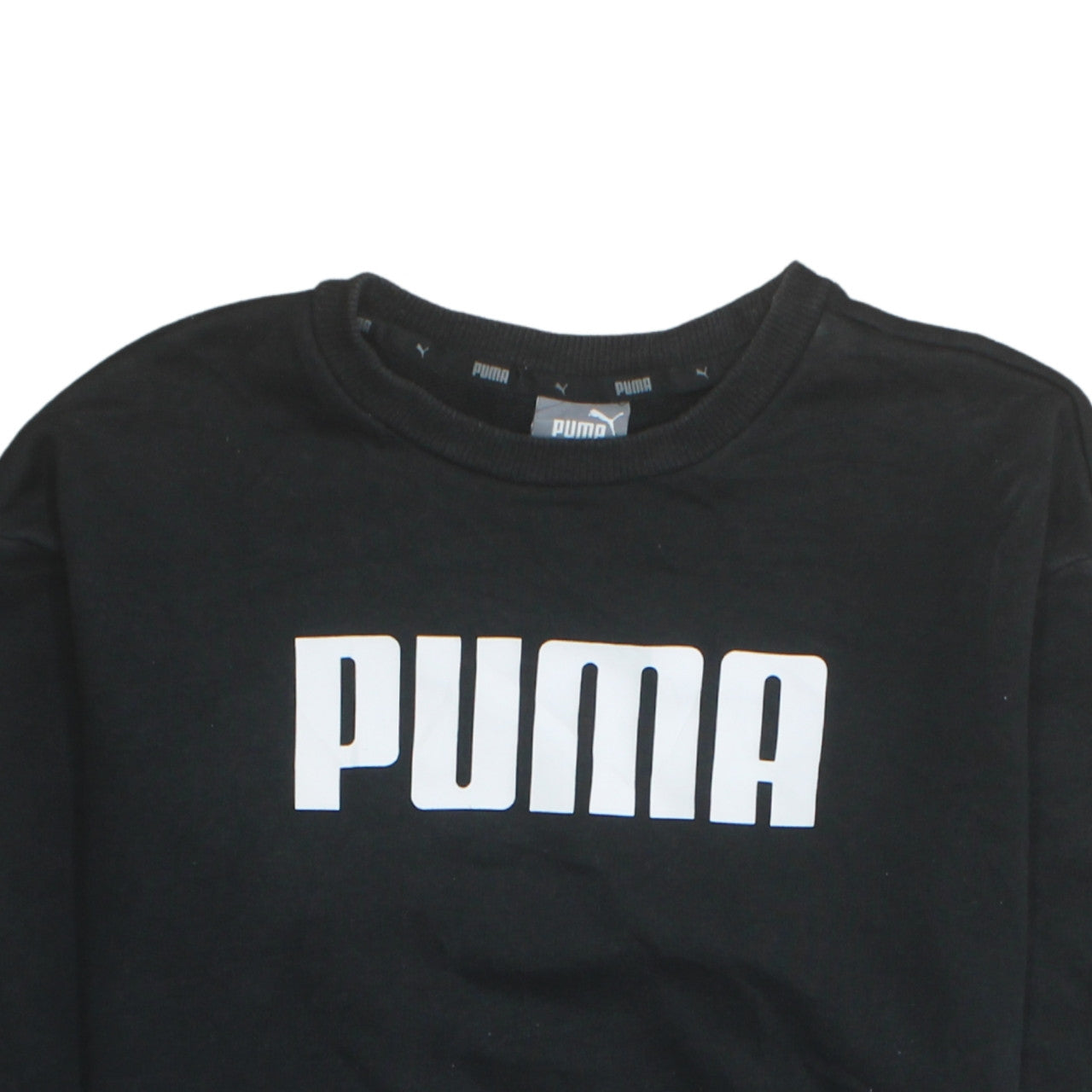 Puma Womens Black XS Pullover Sweatshirt Crew Neck Long Sleeve Casual