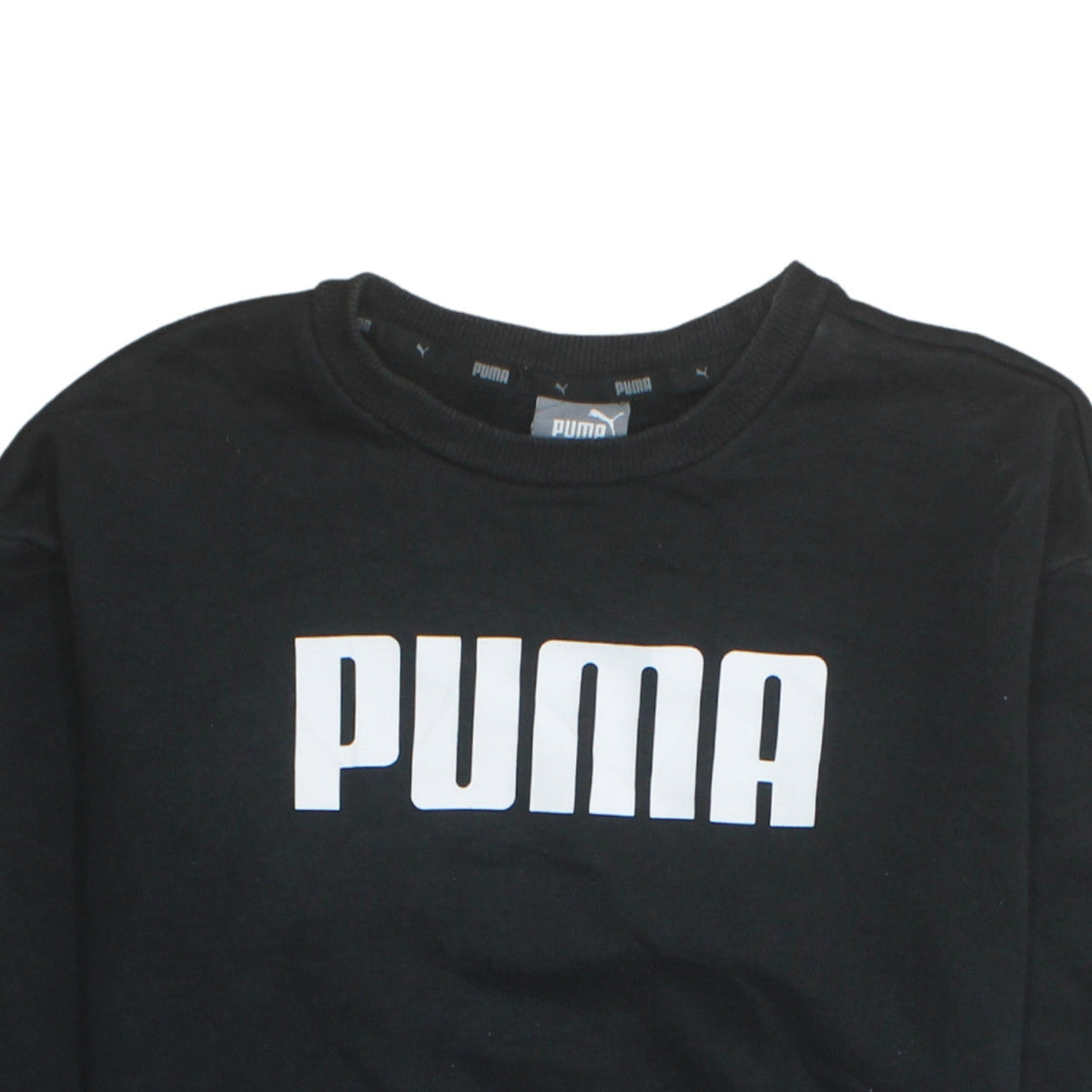 Puma Womens Black XS Pullover Sweatshirt Crew Neck Long Sleeve Casual