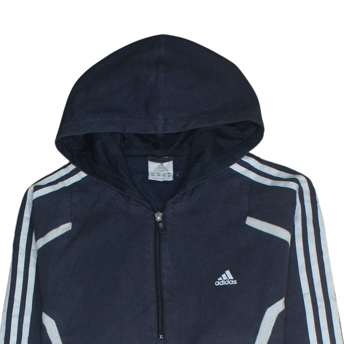 Adidas Mens Blue 1/2 Zip Hooded Sweatshirt L Sportswear Hoodie