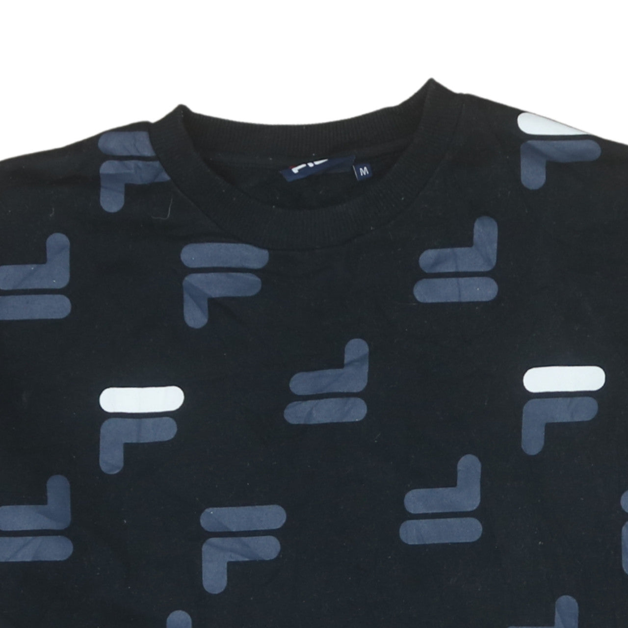 Fila Women's Black Graphic Print Pullover Sweatshirt Size M