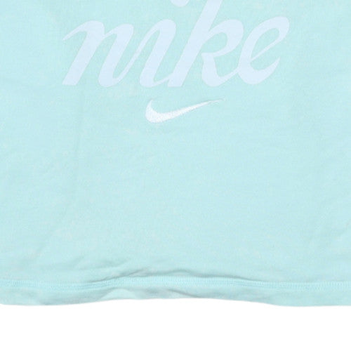 Nike Womens Mint Green Cropped Pullover Sweatshirt Size M