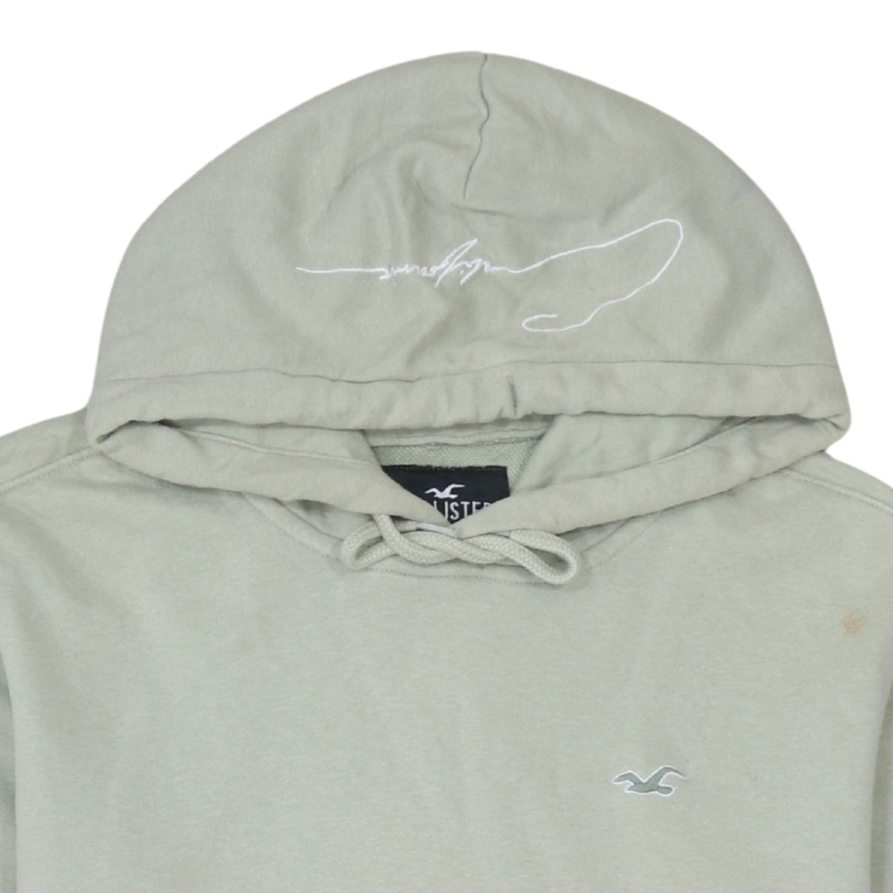 Hollister Men’s Beige Pullover Hoodie XS Embroidered Logo
