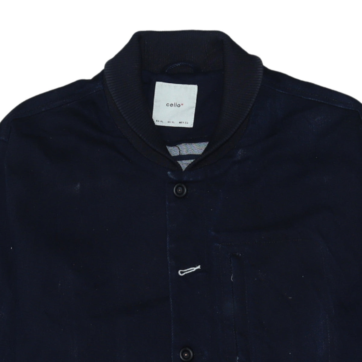 Celio Men's Blue Varsity Style Cotton Jacket XL Casual