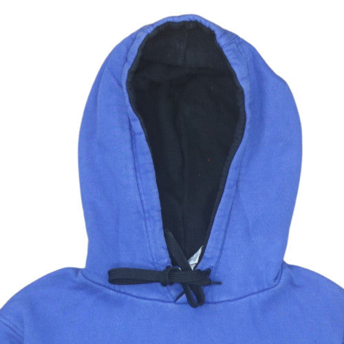 The North Face Men's Blue Pullover Hoodie Size S Graphic Logo Fleece