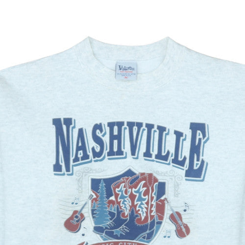 Volunteer Knit Apparel Men's Grey Nashville Graphic Pullover Sweatshirt M