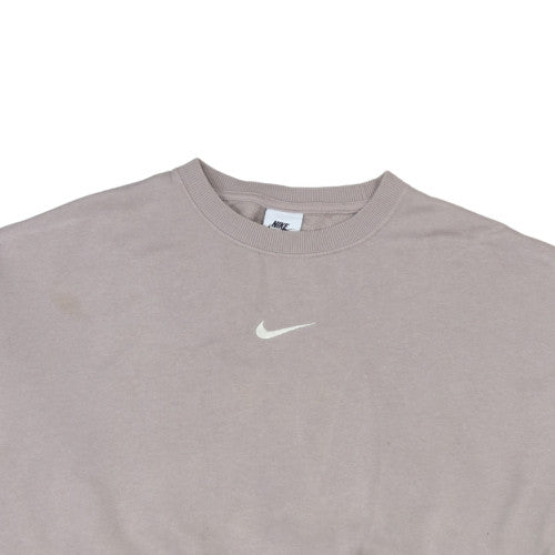 Nike Women’s Beige Pullover Sweatshirt XS Relaxed Fit Cotton Blend