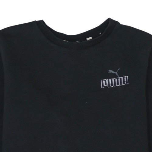 Puma Mens Black Medium Pullover Sweatshirt Regular Fit Crew Neck
