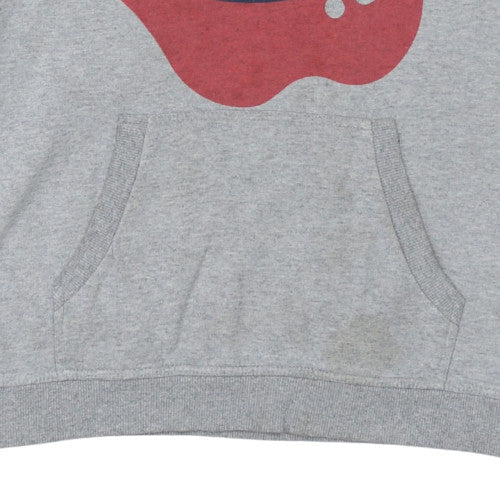Wrangler Mens Grey Pullover Hoodie M Graphic Lips Logo Sweatshirt