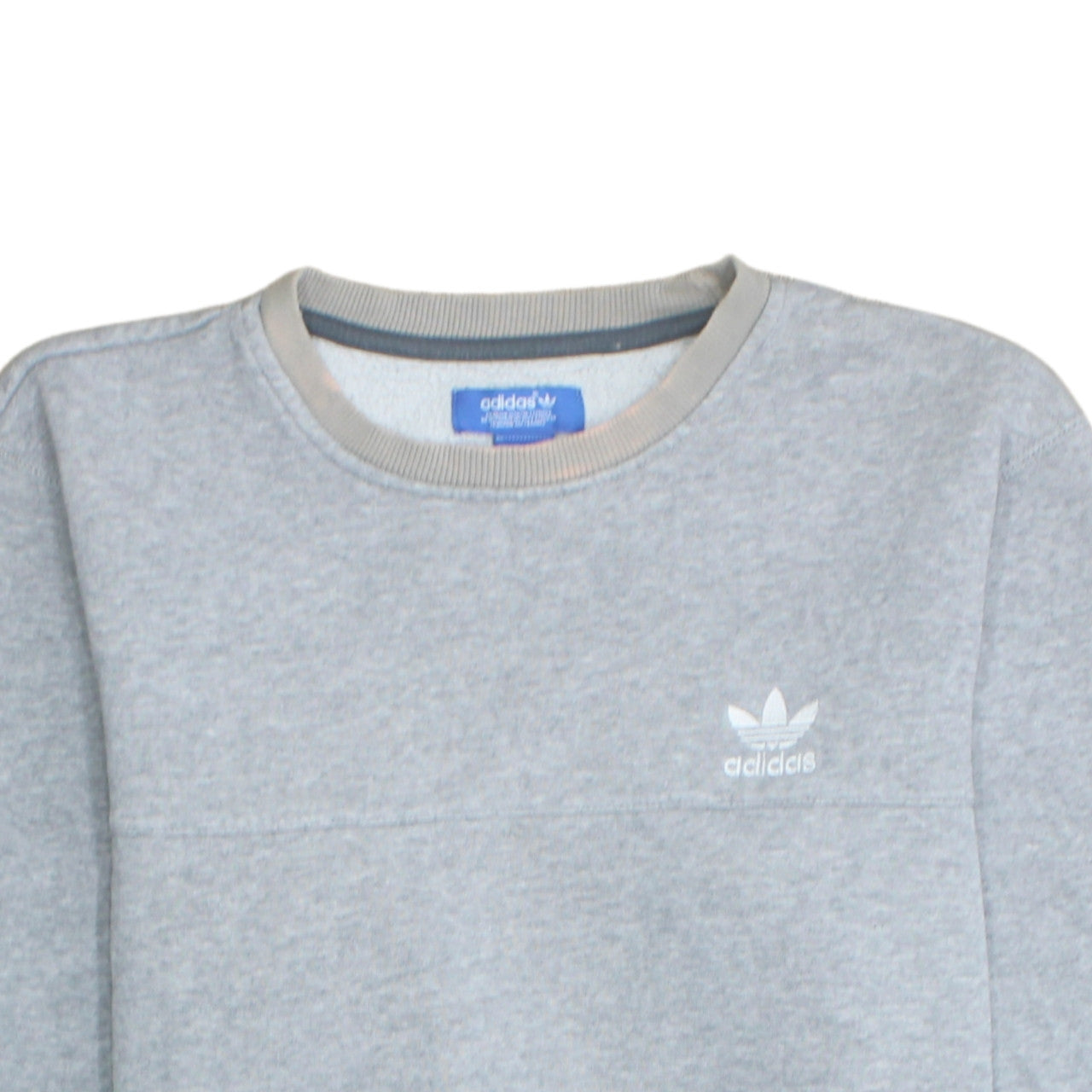 Adidas Mens Grey Crew Neck Sweatshirt S Regular Fit Pullover