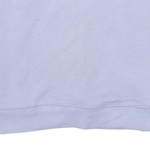 Hollister Women Purple Logo Pullover Sweatshirt L Cotton Blend