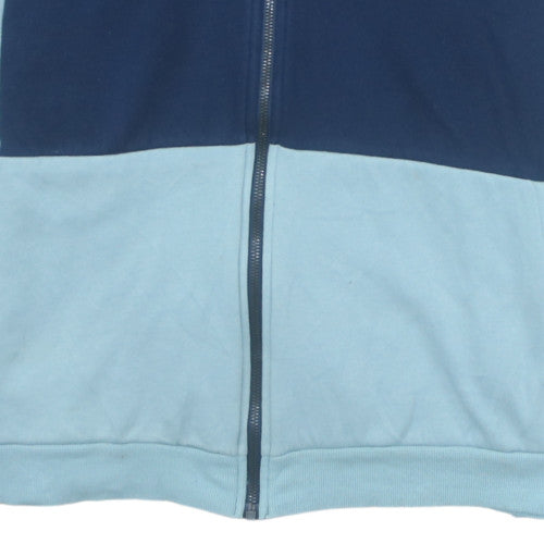Adidas Womens Blue Colourblock Full Zip Hoodie Size M