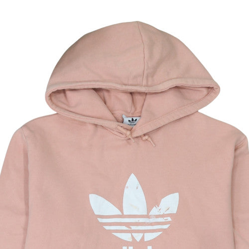 Adidas Womens Pink Hooded Pullover Sweatshirt XL Hooded Logo Casual