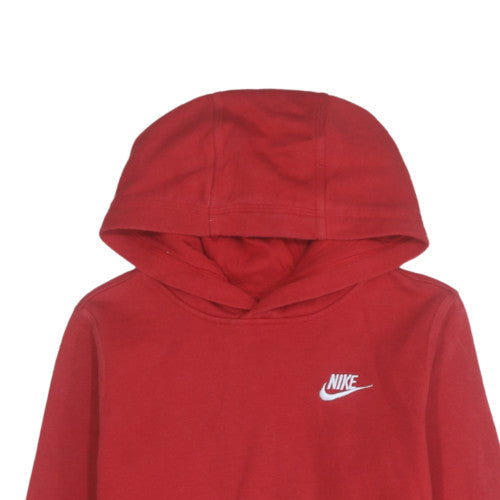 Nike Boys Red Pullover Hoodie L 147-158cm Cotton Blend Fleece Sweatshirt