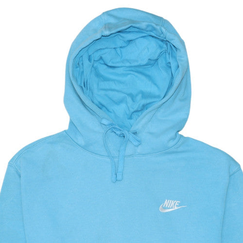 Nike Women Blue Pullover Hoodie Small Cotton Blend Relaxed Fit Sweatshirt