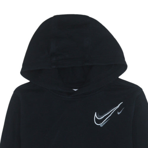 Nike Boys Black XL Pullover Fleece Hoodie with Logo Print