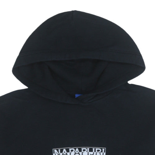 Napapijri Womens Black Cropped Pullover Hoodie Size M