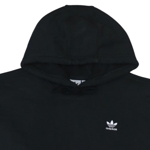 Adidas Women Black Size 10 Pullover Hoodie with Logo and Stripes