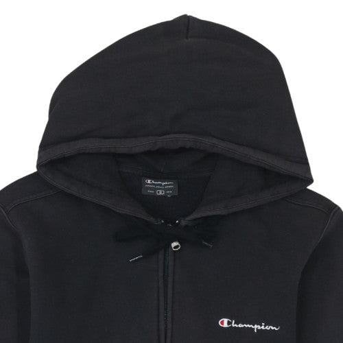 Champion Men’s Black Full Zip Hoodie Size S Fleece Lined Athletic