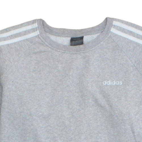 Adidas Women Grey Crew Neck Pullover Sweatshirt Size S