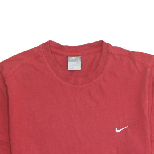 Nike Men's Red Crew Neck Short Sleeve Cotton T-Shirt Size S