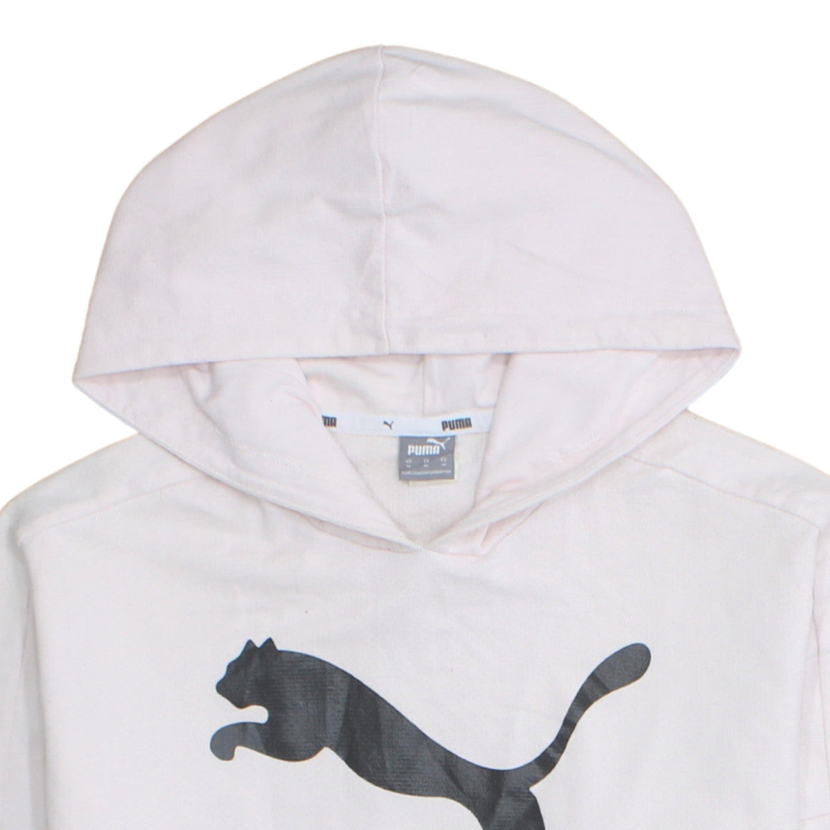 Puma Women’s White Hooded Pullover Sweatshirt M Casual Graphic Print