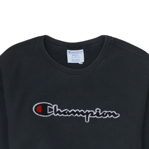 Champion Womens Black Small Reverse Weave Crew Neck Sweatshirt