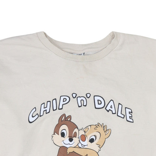 Disney Mickey & Friends Chip 'n' Dale Beige Women's Sweatshirt Size 16-18