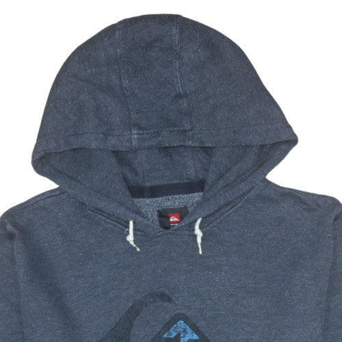 Quiksilver Mens Blue Pullover Hoodie M Fleece Logo Surf Style