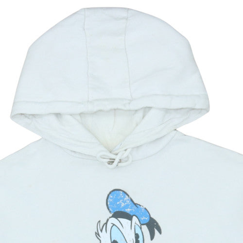 Disney Mickey & Friends Women's White Pullover Hoodie S Donald Duck Classic