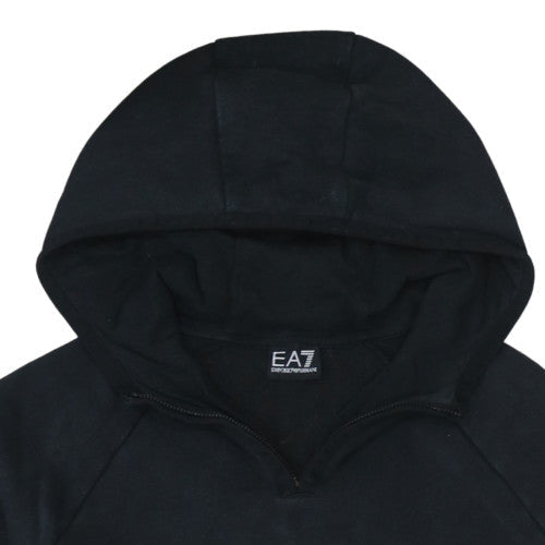 Emporio Armani EA7 Men's Black Pullover Hoodie Size L Fleece Logo