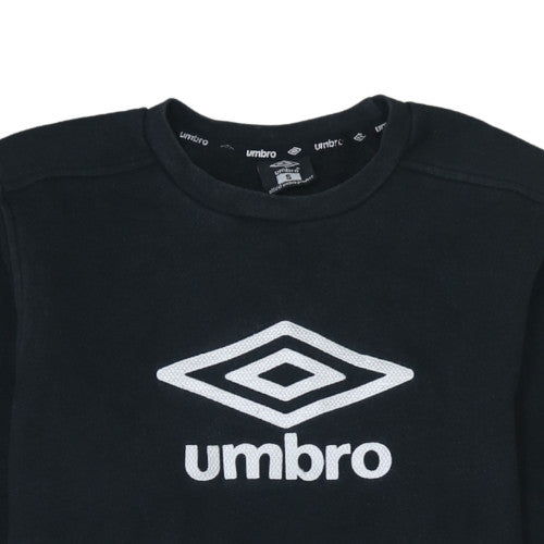 Umbro Men Black Small Crew Neck Pullover Sweatshirt